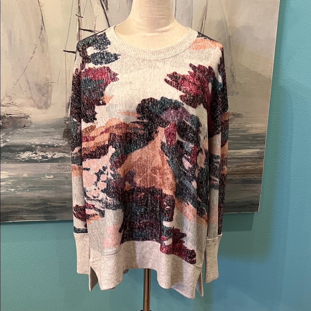 NWT Westbound Colorful Soft Crew Neck Sweater, 1X